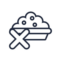 muslim dish with food denied symbol line icon