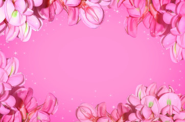 Purple frame made of acacia.