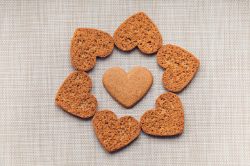 Сookies in form of heart,  gingerbread Cookie