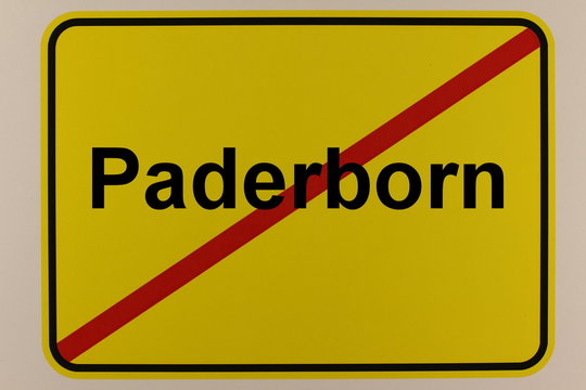 Grafische Darstellung des Stadtausgangsschildes der Stadt Paderborn