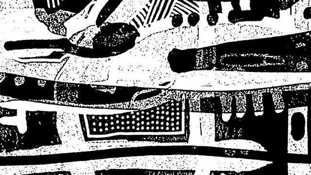 Abstract Graffiti Black And White Motion Background. Stop Motion Animated.