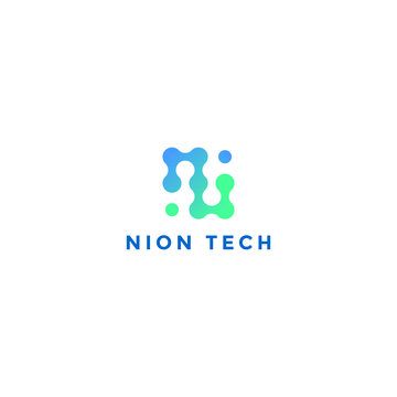 logo letter N and I.Dots logo, network vector design