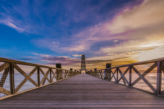 Ponton vers la mer (Port Leucate -Occitanie-France)
