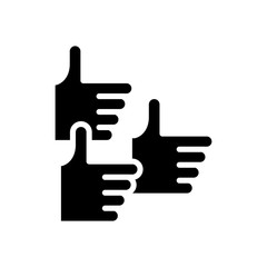 hands like social media marketing silhouette style