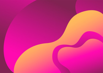 Abstract trendy fluid wavy neon background. Red, orange, yellow, pink, candy colors with gradient. Applicable for landing page, cover, brochure, flyer, album design etc. Vector illustration.
