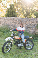 woman having a good time in a motorbike