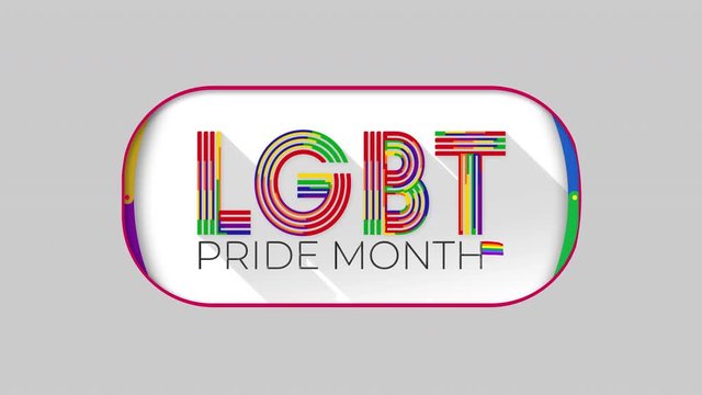 LGBT Pride Month Animated Title with Alpha channel