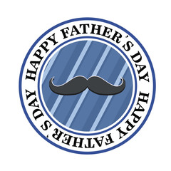 happy fathers ' day. greeting card on a blue background mustache and text