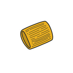 rigatoni pasta doodle icon, vector illustration