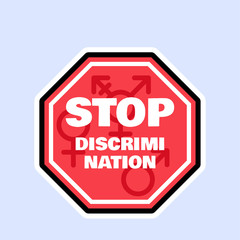 Stop discrimination and protect human rights sign