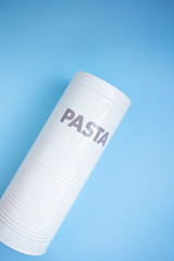 White tin can for pasta