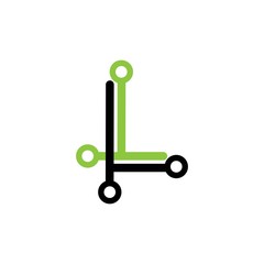 initial l tecnology illustration logo vector