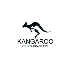 abstract jumping kangaroo icon isolated on white background
