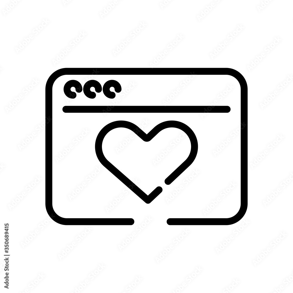 Poster template webpage with heart line style icon