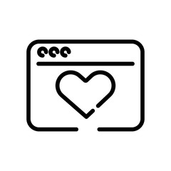 template webpage with heart line style icon