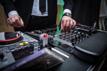 DJ console, electronic and dance music, wedding party