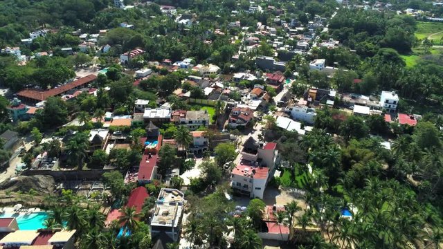 Aerial view on San Francisco aka San Pancho in Nayarit Mexico