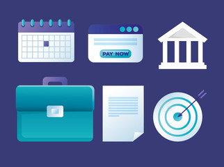 bundle of concept of bank online icons vector illustration design