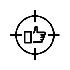 hand like social media with target line style