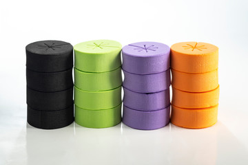 multicolored foam cloning collars for hidroponics and aeroponics