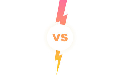 Modern versus battle background. Vs battle headline with lightning bolt. Competitions between contestants, fighters or teams. Vector illustration