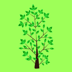 World environment day concept.Green tree. Single tree in the forest. Eco life. Wood elements. Botany landscape. Earth collection. Ecosystem,bio concept. Leaf silhouette. Isolated tree. Ecology planet.