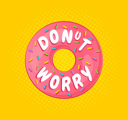 Pink donut with text
