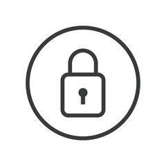 safe padlock line style icon