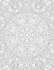 abstract coloring book page for adult. relaxing anti-stress pattern with variates shapes for color filling.