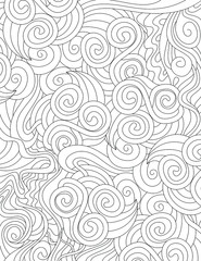 abstract coloring book page for adult. relaxing anti-stress pattern with variates shapes for color filling. - 350696063