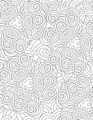 abstract coloring book page for adult. relaxing anti-stress pattern with variates shapes for color filling.