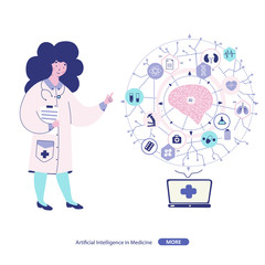 Artificial intelligence medicinevector. Concept of the AI diagnostics and calculations.