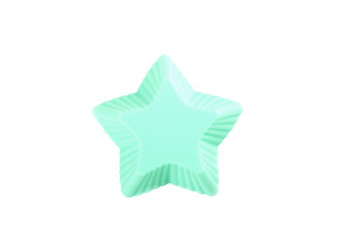 Silicone star shaped cookie baking dish isolated on a white background.