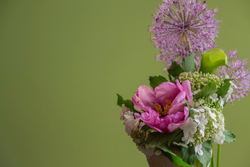 pink, white and purple flowers