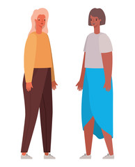 women avatars cartoons vector design