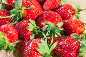 Tasty, fresh and juicy strawberries. Healthy food