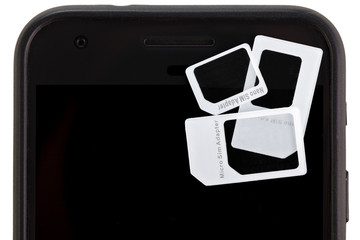 SIM card adapter with contact for mini, nano and micro SIM cards. Adapters for SIM cards from the...