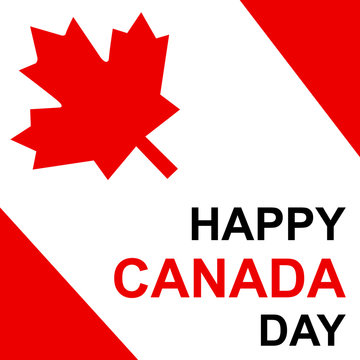 Canada Day illustration, raster version. Happy canada day greeting card poster