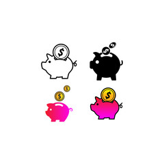 Piggybank icon in trendy flat design