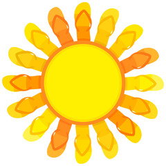 Flip flops with sun concept.Vector illustration of flip flops with summer sunlight concept.
