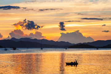Coron town seacost at sunset, Busuanga