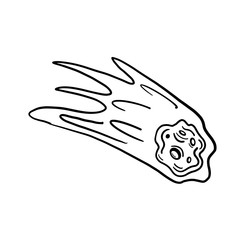 Asteroid. doodle style vector illustration. Meteorite. Freehand drawing