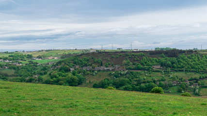Obraz premium Green Fields in Halifax, West Yorkshire