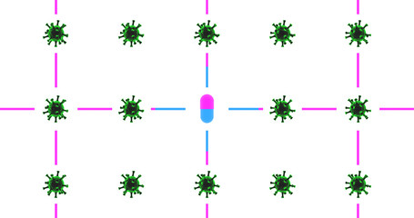 Render with virus vaccine concept