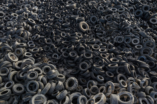 Mountains of Tires in a Landfill in the Colorado Plains