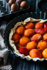 Tarte sucrée aux abricots frais fait maison