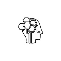 Fototapeta premium Robotics human brain sign. Artificial intelligence symbol.