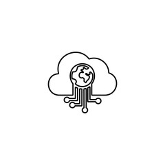 Cloud computing technology icon. Global wireless network sign. Cloud storage symbol. Worldwide internet connection for perfect web and mobile design.