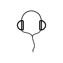 headphones device icon, line style