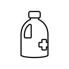 Obraz premium stay at home concept, alcohol bottle icon, line style